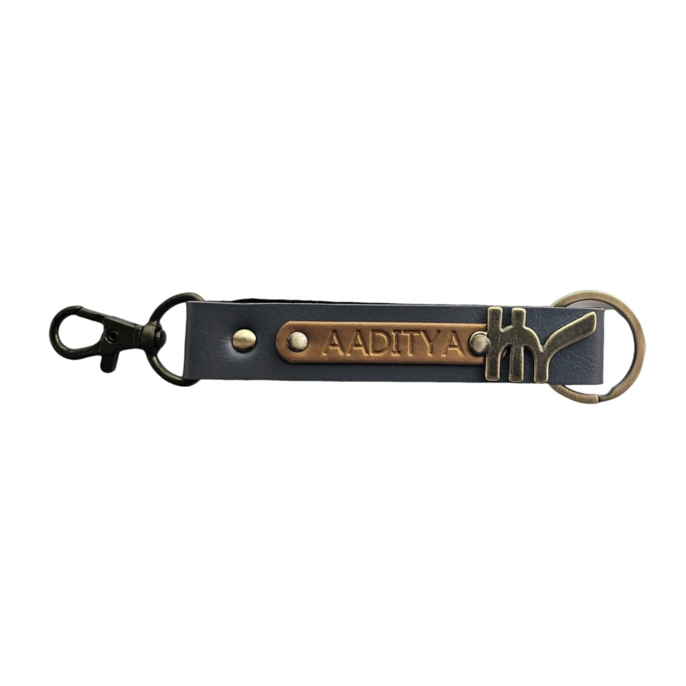 Personalized Vegan Leather Keychain